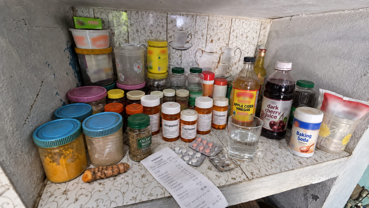Prescription pill bottles on a bathroom counter