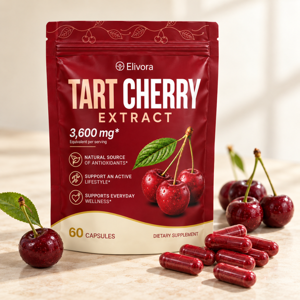 Elivora Tart Cherry red stand-up pouch