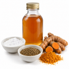 Apple cider vinegar, baking soda, celery seed, turmeric