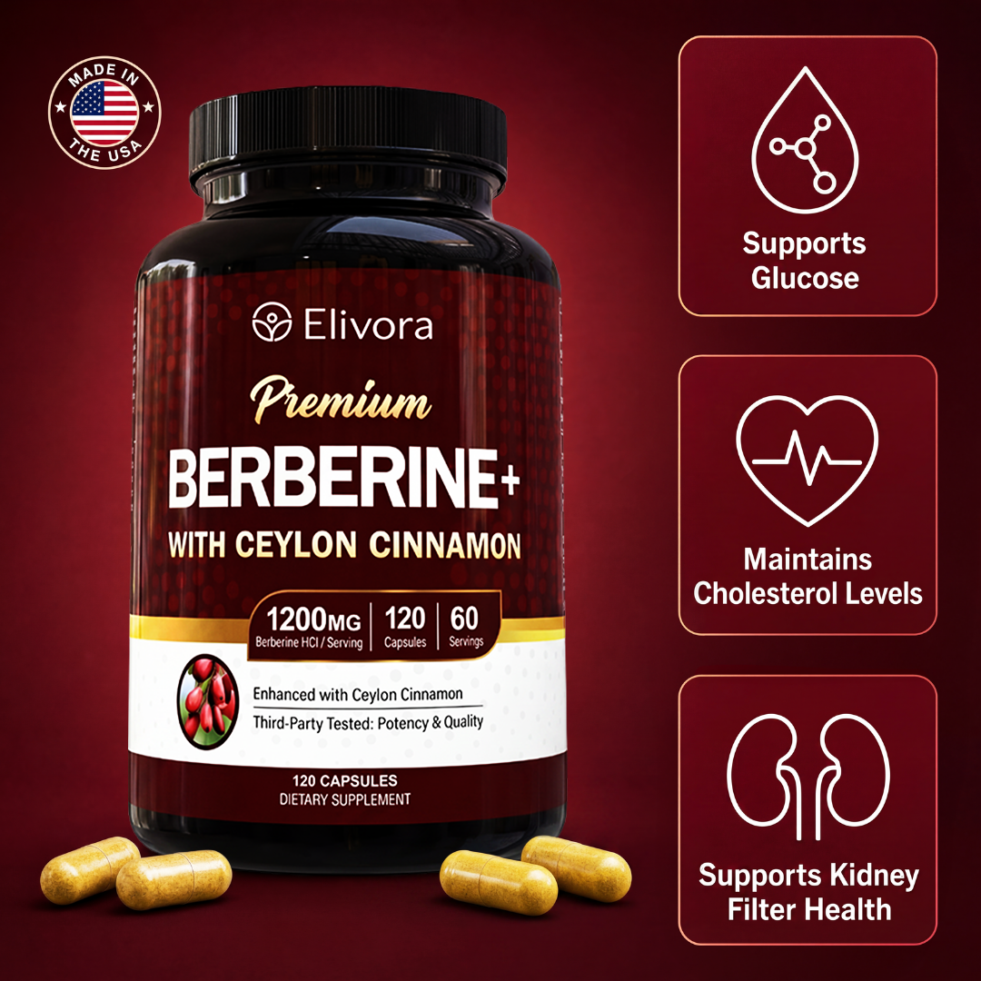 Elivora Berberine+ With Ceylon Cinnamon
