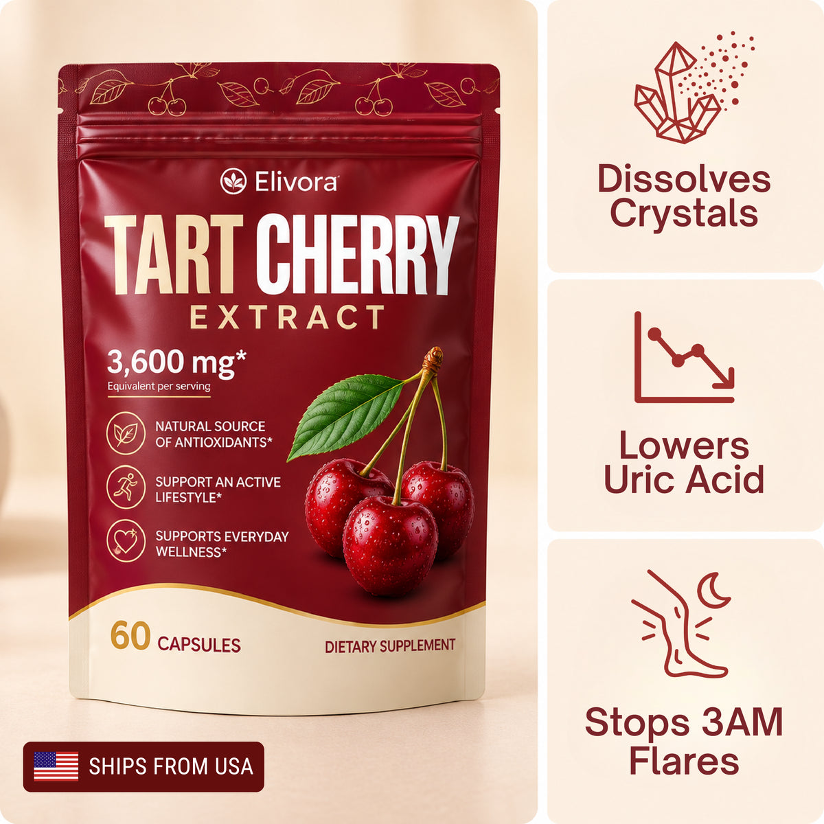 Fewer gout flare-ups & lower uric acid within 2 weeks