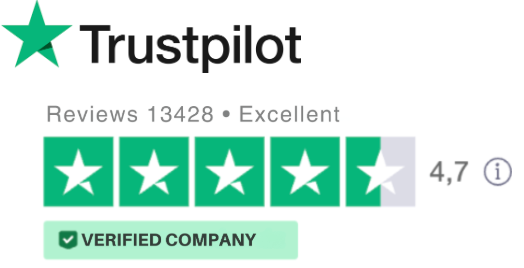 Trustpilot 4,7 out of 5